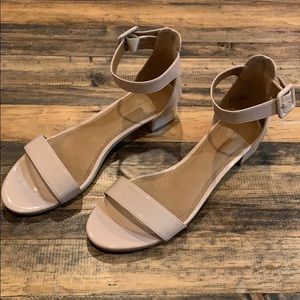 Nude ankle strap sandals